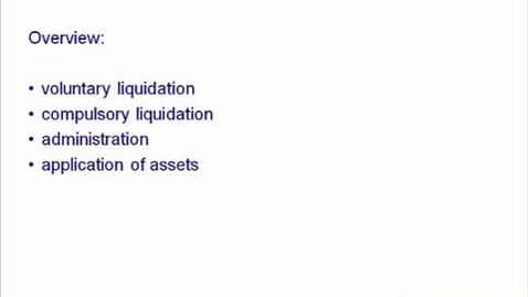 Thumbnail for Insolvency - Voluntary and Compulsory liquidation
