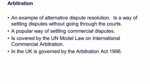 Thumbnail for Difference between Arbitration and Court Action as a means of resolving disputes