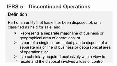 Thumbnail for IFRS 5  Discontinued Operations - Technical Recap