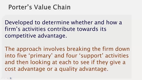 Thumbnail for Porters Value Chain