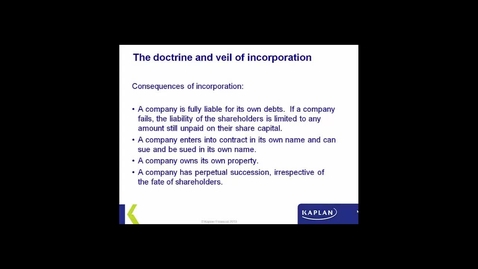 Thumbnail for Legal Consequences of the Company - Veil of Incorporation