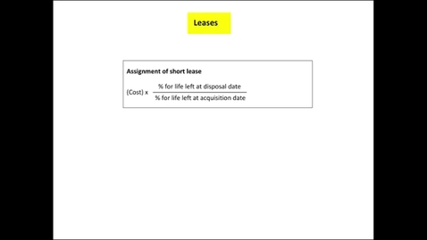 Thumbnail for Assignment of a short lease