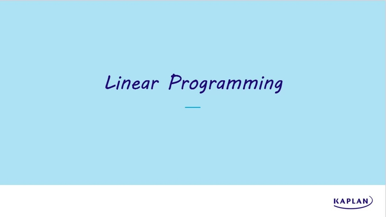 Linear programming
