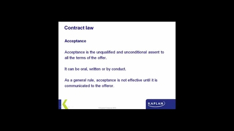 Thumbnail for English Contract Law - Acceptance