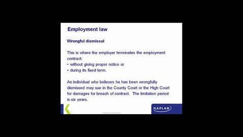 Thumbnail for Wrongful Dismissal and Unfair Dismissal (advanced)