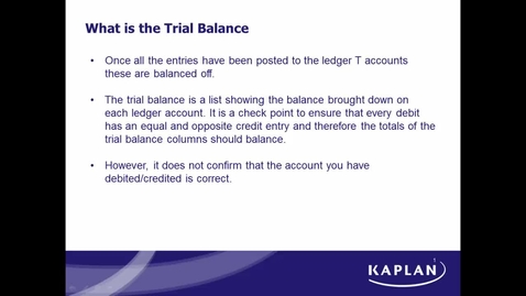 Thumbnail for The Trial Balance and accounting Errors