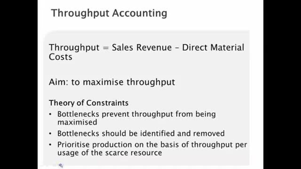 Throughput Accounting Technical Recap