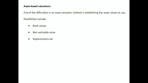 Thumbnail for Asset Based Valuations recap of methods and worked example