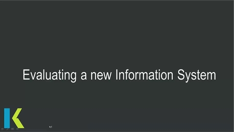 Thumbnail for Evaluating a New Information System - Technical Recap