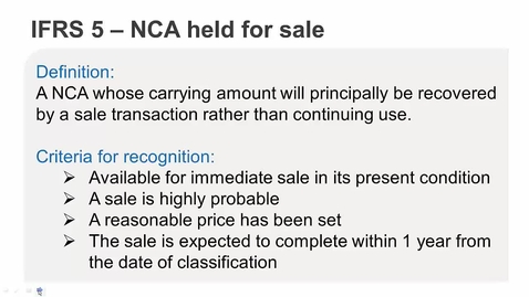 Thumbnail for IFRS 5 Assets Held for Sale