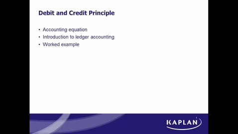 Thumbnail for Debit and Credit Principles