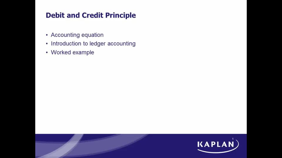 Debit and Credit Principles