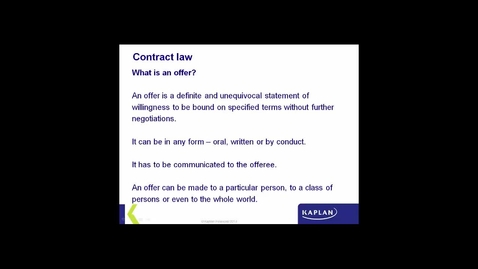 Thumbnail for English Contract Law - offer