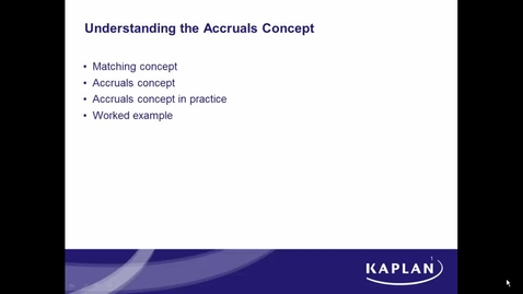 Thumbnail for Understanding the Accruals Concept