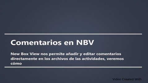 Miniatura para la entrada Comentarios en NBV