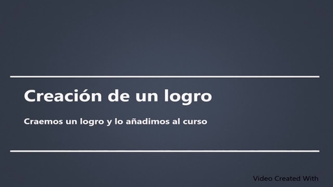 Miniatura para Creación de un logro