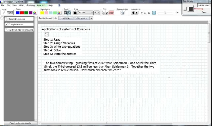 Applications of Systems of Equations