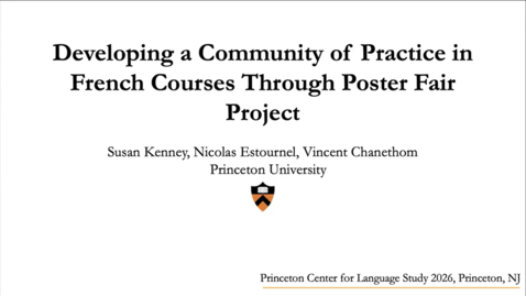 Thumbnail for Developing a Community of Practice in French courses through Poster Fair Project