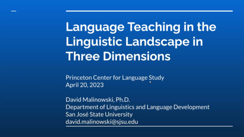Thumbnail for Language Teaching with the Linguistic Landscape in Three Dimensions
