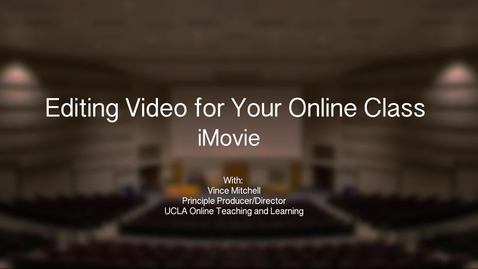 Thumbnail for OTL - Editing Basics - iMovie
