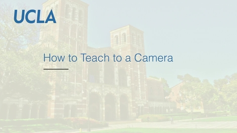 Thumbnail for How to Teach to a Camera