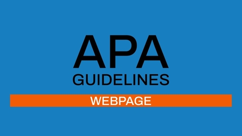 Thumbnail for 6/7 APA guidelines 7th edition: Webpage