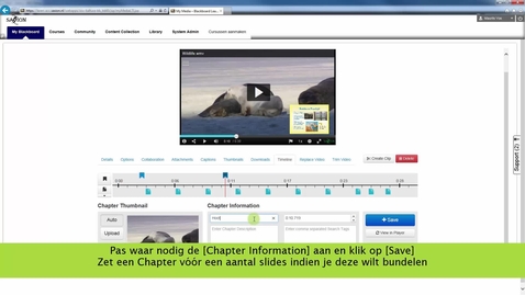 Thumbnail for entry Chapters en of slides aan een video toevoegen