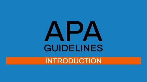 Thumbnail for 1/7 APA guidelines 7th ed: Introduction