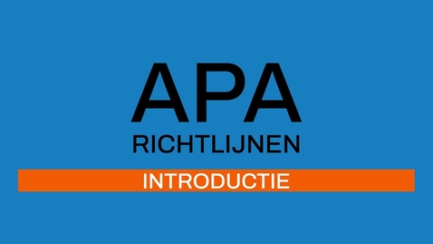 Thumbnail for 1/7 APA-richtlijnen 7e ed: Introductie