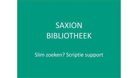 Thumbnail for Scriptie support