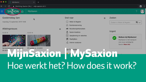 Thumbnail for entry MijnSaxion voor medewerkers - hoe werkt het?