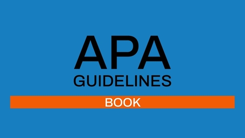 Thumbnail for entry 4/7 APA guidelines 7th edition: Book