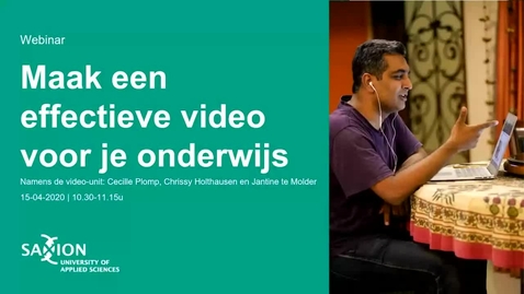 Thumbnail for entry ICT&amp;O Webinar: Maak een effectieve video voor je onderwijs