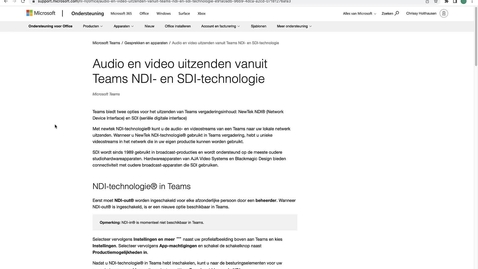 Thumbnail for NDI mogelijkheden icm Teams en OBS
