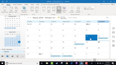 Thumbnail for Using the Microsoft Outlook Calendar