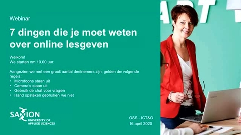 Thumbnail for entry ICT&amp;O webinar: 7 dingen die je moet weten over online lesgeven