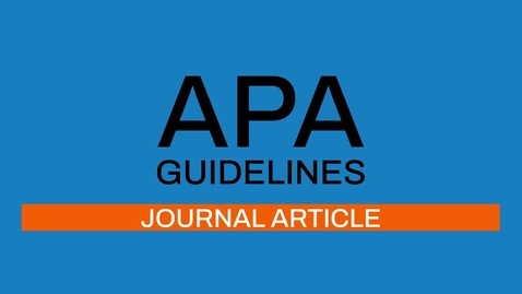 Thumbnail for 5/7 APA guidelines 7th edition: Journal Article