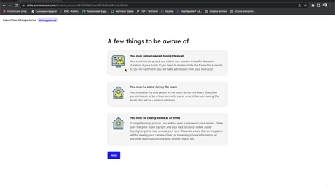 Thumbnail for entry New Exam taking Proctor Exam