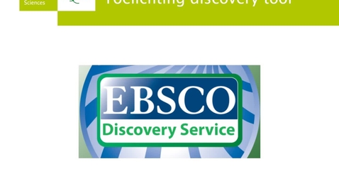 Thumbnail for 3/6  Discovery tool : toelichting
