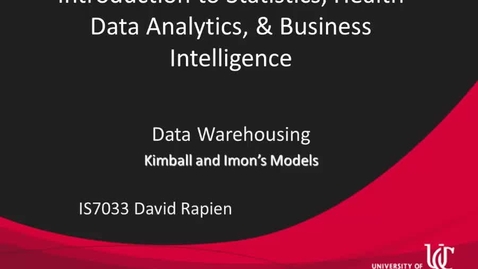 Thumbnail for IS7033 L4-5 Kimon and Imons Model of Data Wharehouse Architecture Design.mp4