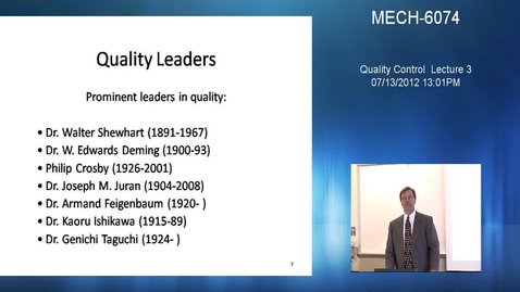Thumbnail for Quality Control - Lecture 03