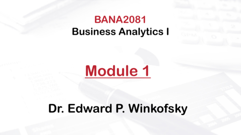 Thumbnail for BANA2081 Module 1