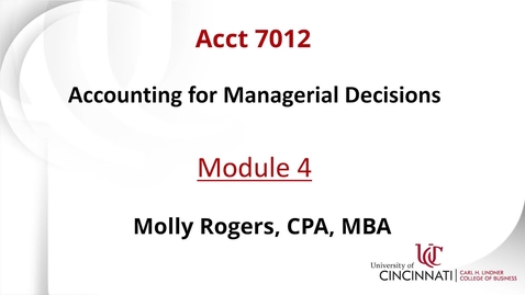 Thumbnail for ACCT 7012 Module 4 Introduction