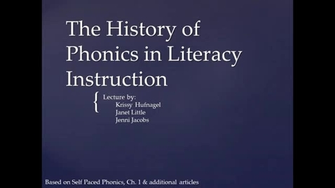 Thumbnail for LSLS 2005 History of Phonics
