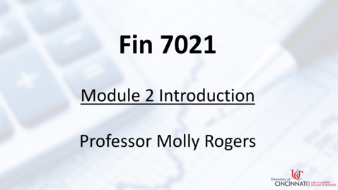 Thumbnail for FIN 7021 - Module 2 Intro