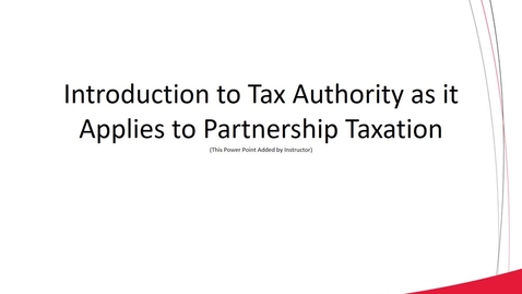 Thumbnail for ACCT 8030 L1-1 Basic Partnership Operations