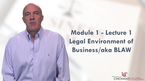 Thumbnail for BLAW2080 - Module 1 Lecture 1