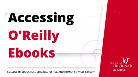 Thumbnail for Accessing O'Reilly Ebooks