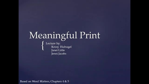 Thumbnail for LSLS 2005 Meaningful Print