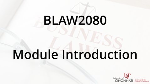 Thumbnail for BLAW2080_Module 8 Introduction.mp4